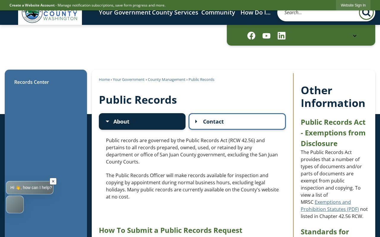 San Juan County booking-record public-records request source page