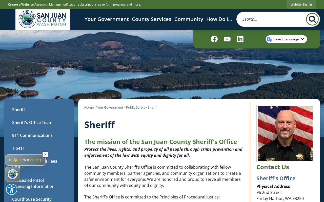 San Juan County Sheriff official contact page for warrant-record questions